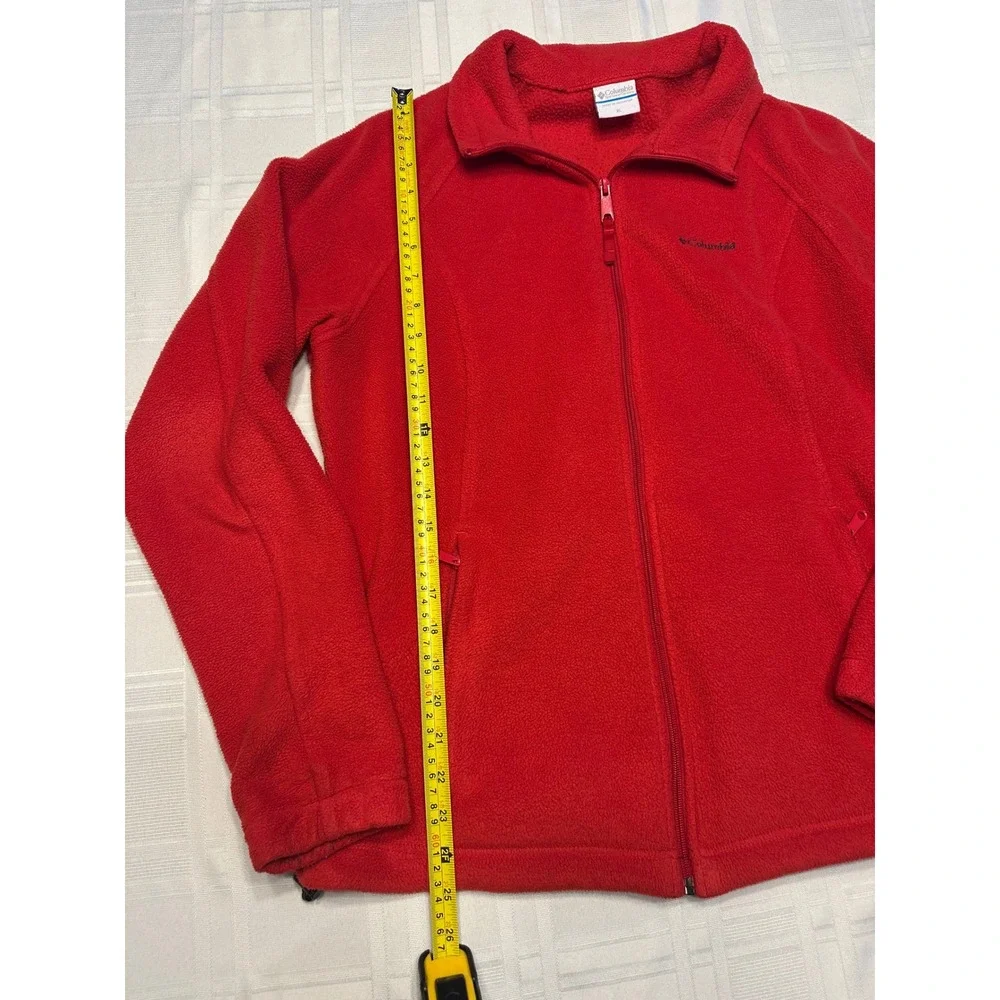 Columbia Fleece Jacket Mens XL Red Benton Springs Full Zip Outdoor Warm Layer